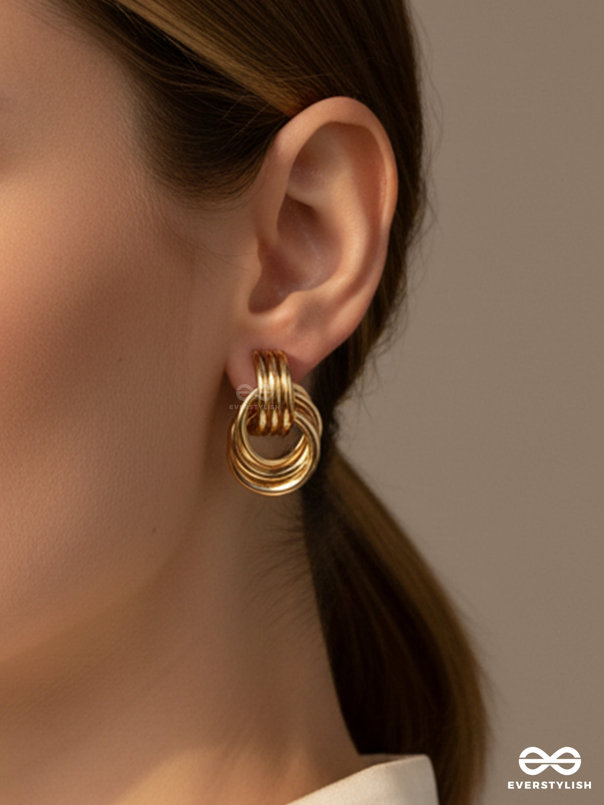 The Triple Loop - Layered Knot Stud Earrings