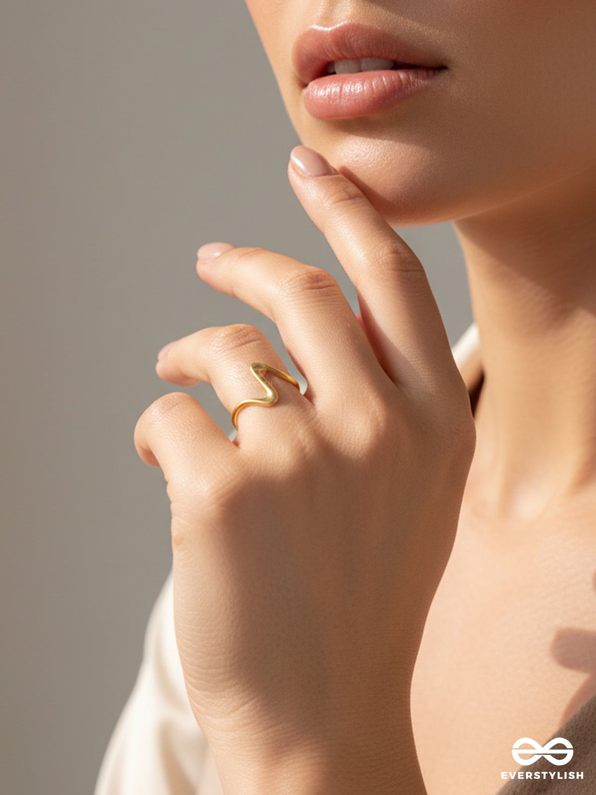 The Meltwave - Sculpted Open Golden Ring