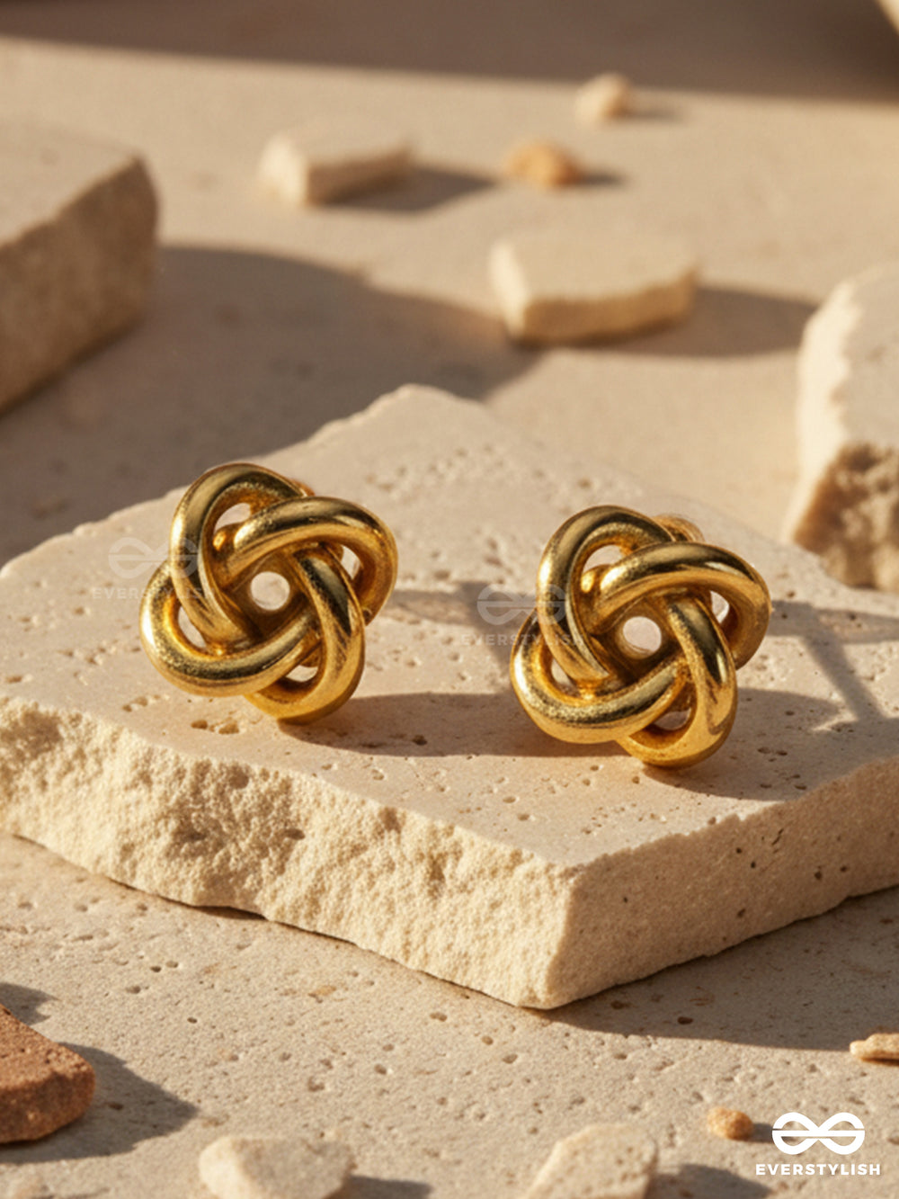 Ember Loop -Intertwined Golden Stud Earrings