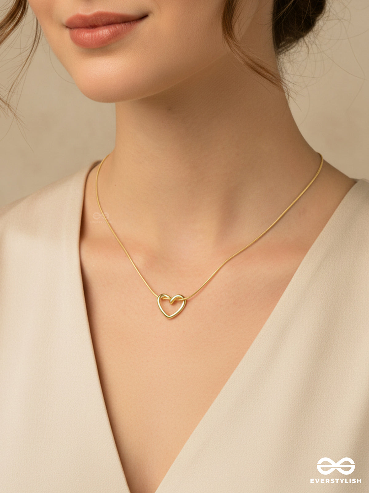 Open Promise - Modern Heart Pendant Necklace