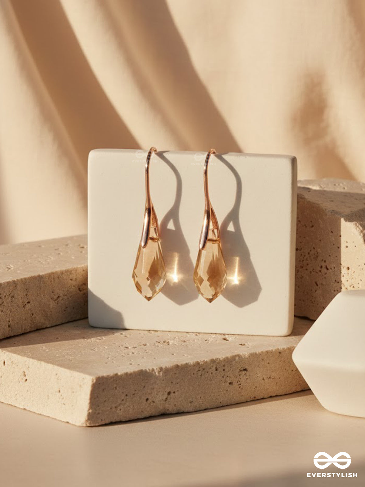Arc Fall - Curved Metal Drop Earrings