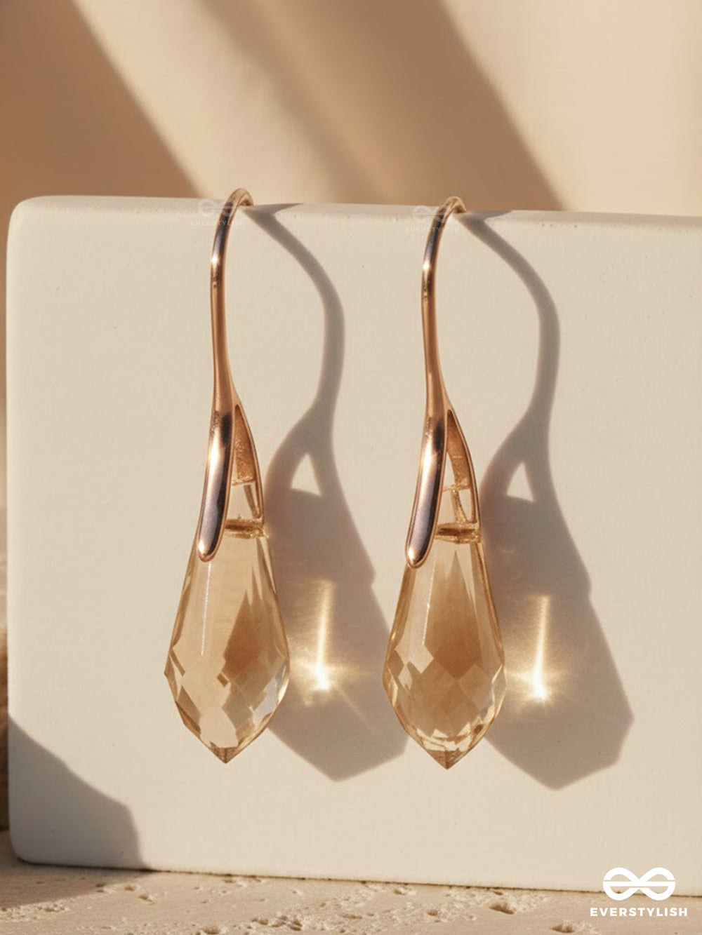 Arc Fall - Curved Metal Drop Earrings