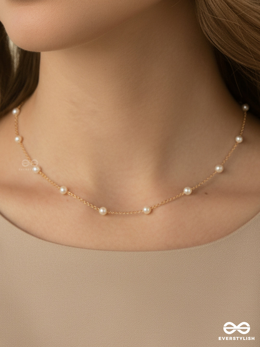 Dot N Dash - Playful Pearl Link Necklace