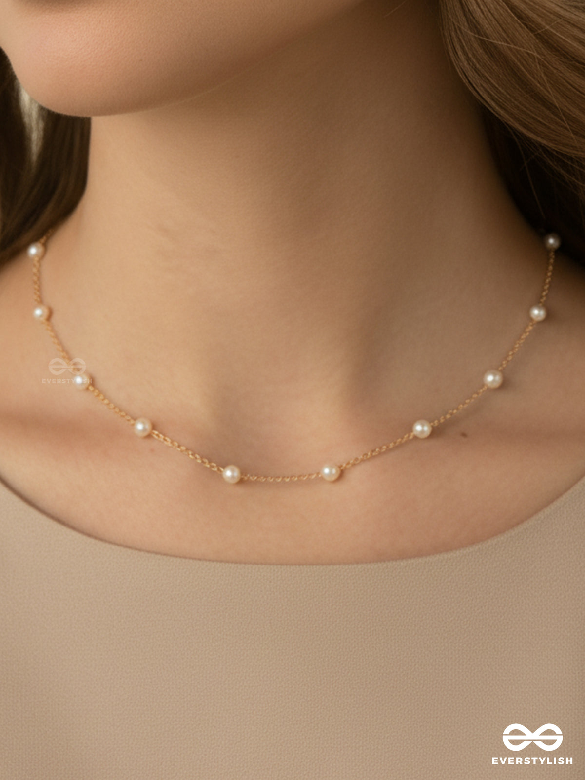 Dot N Dash - Playful Pearl Link Necklace