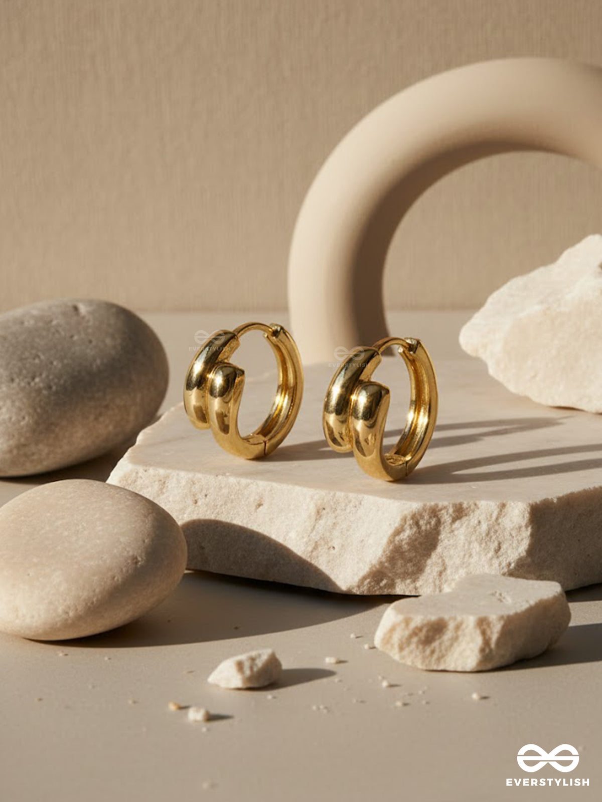 Honey Wrap - Smooth Golden Hoop Earrings