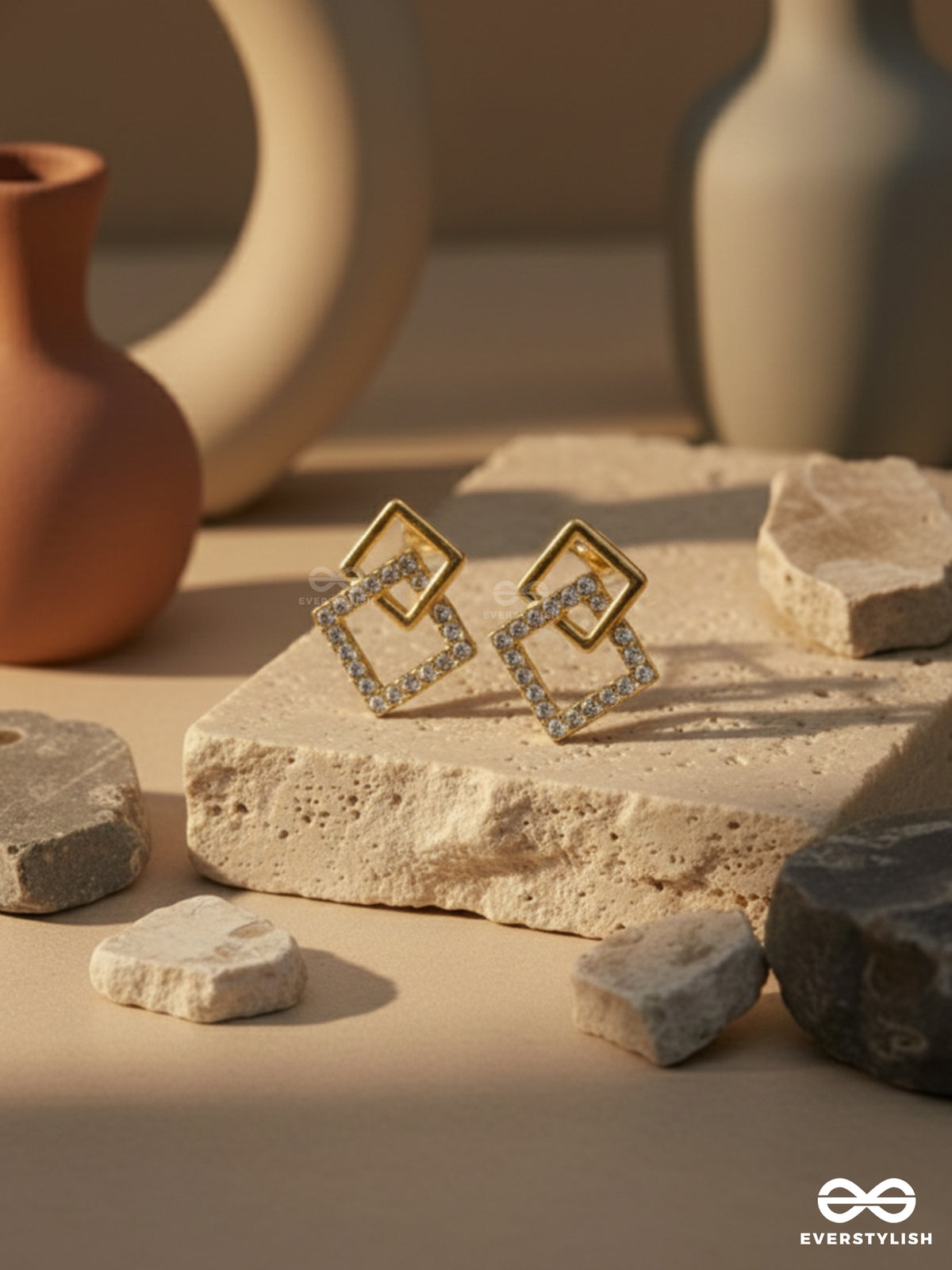 Sweet Angle - Square Stud Earrings