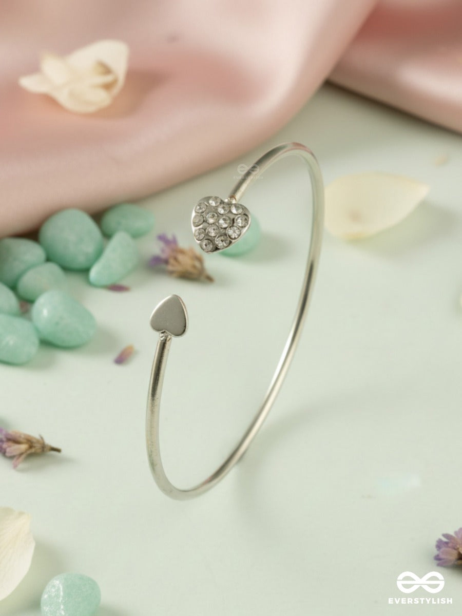 Heartline - Silver Heart Rhinestone Bracelet