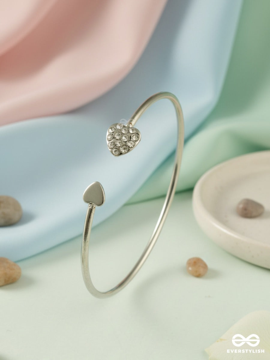 Heartline - Silver Heart Rhinestone Bracelet