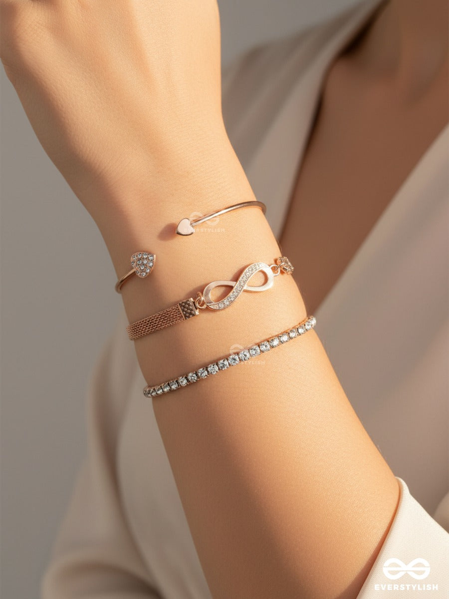 Blush Bonds - Minimal Rose Gold Bracelet Set