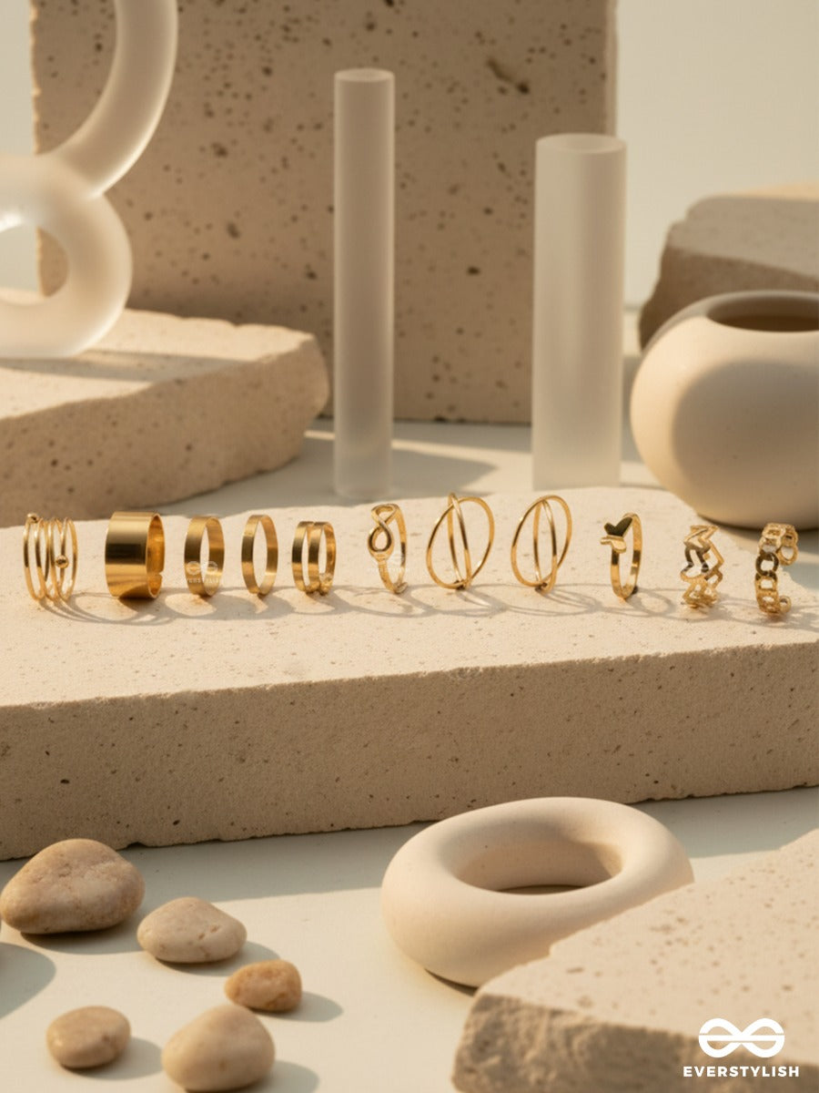 Loop Studio - Minimal Golden Rings Set