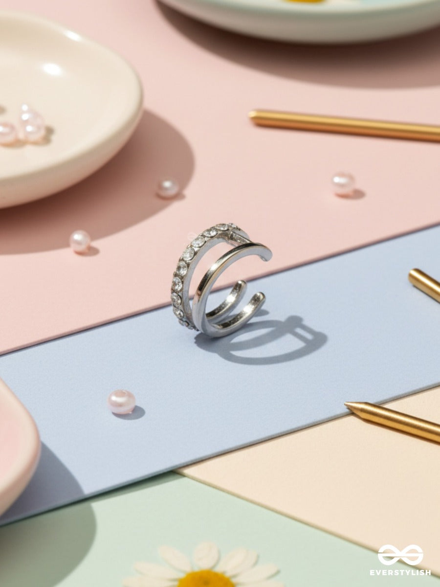 Pure Glint - Minimal Crystal Ear Cuff