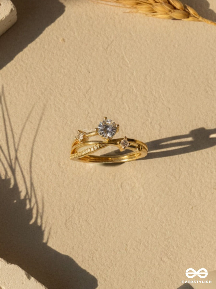 Soft Solitaire - Golden Statement Ring