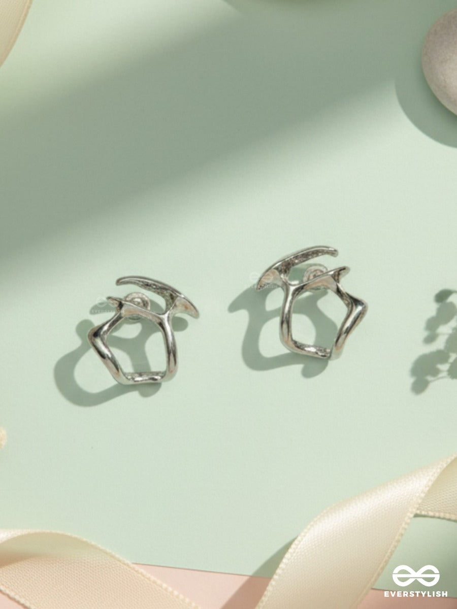 Soft Angles - Modern Silver Stud Earrings