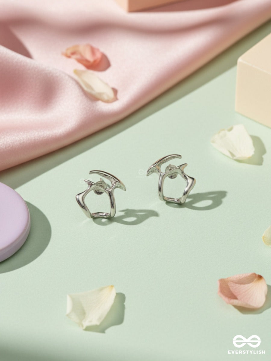 Soft Angles - Modern Silver Stud Earrings