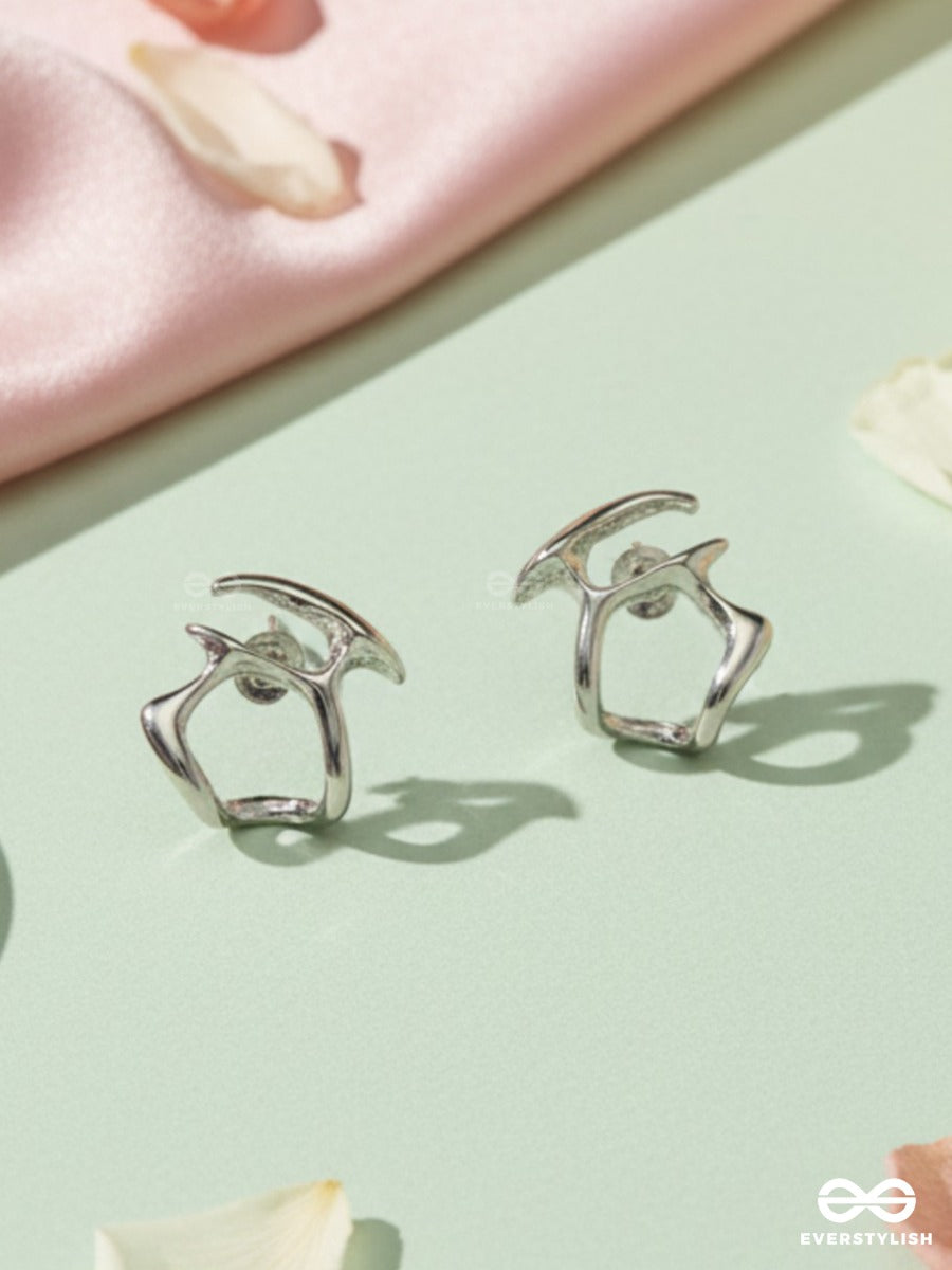 Soft Angles - Modern Silver Stud Earrings