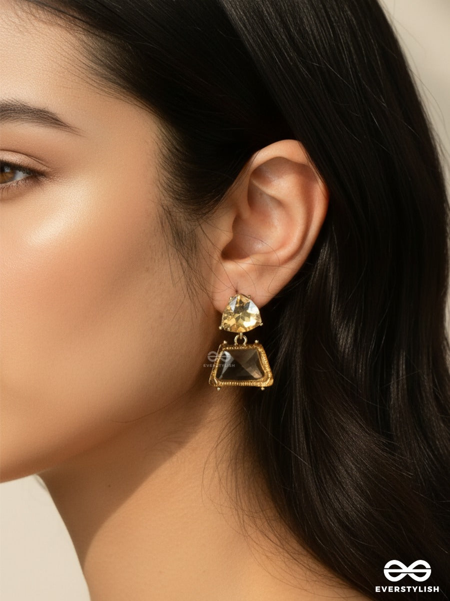 Golden Trap - Geometric Drop Earrings
