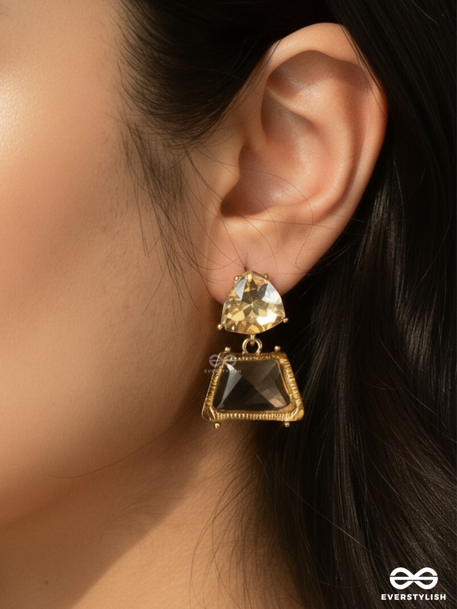 Golden Trap - Geometric Drop Earrings