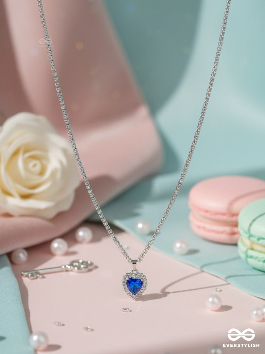 Love In Blue - Heart Pendant Necklace