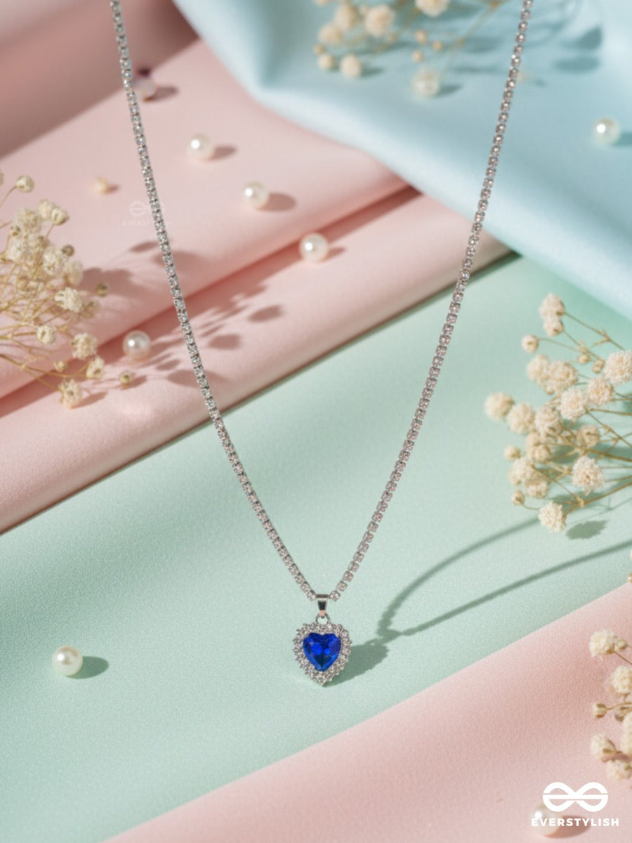 Love In Blue - Heart Pendant Necklace