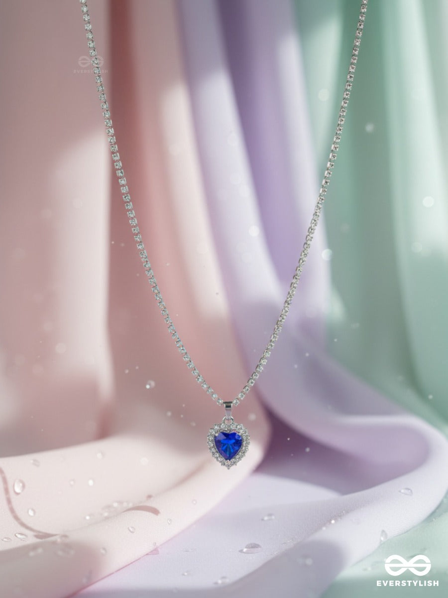 Love In Blue - Heart Pendant Necklace