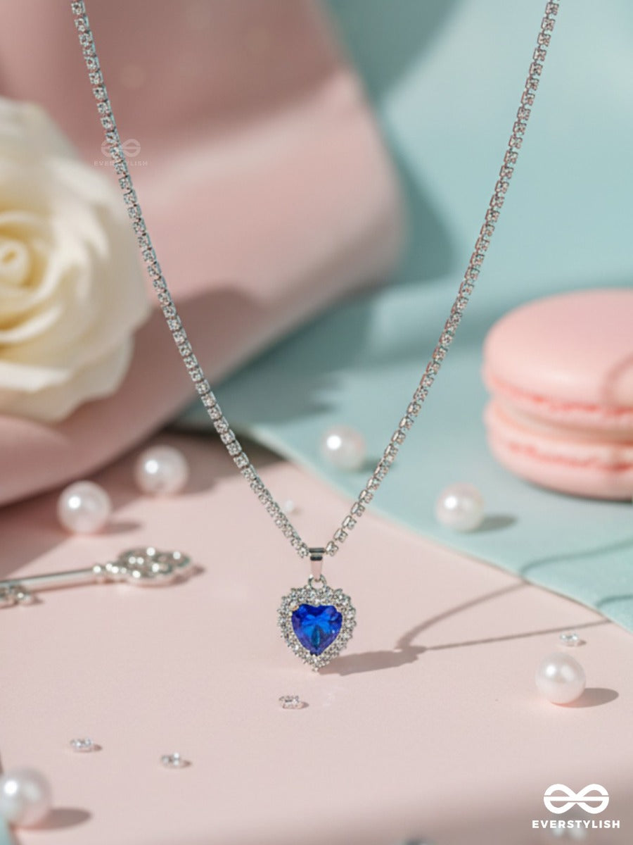 Love In Blue - Heart Pendant Necklace