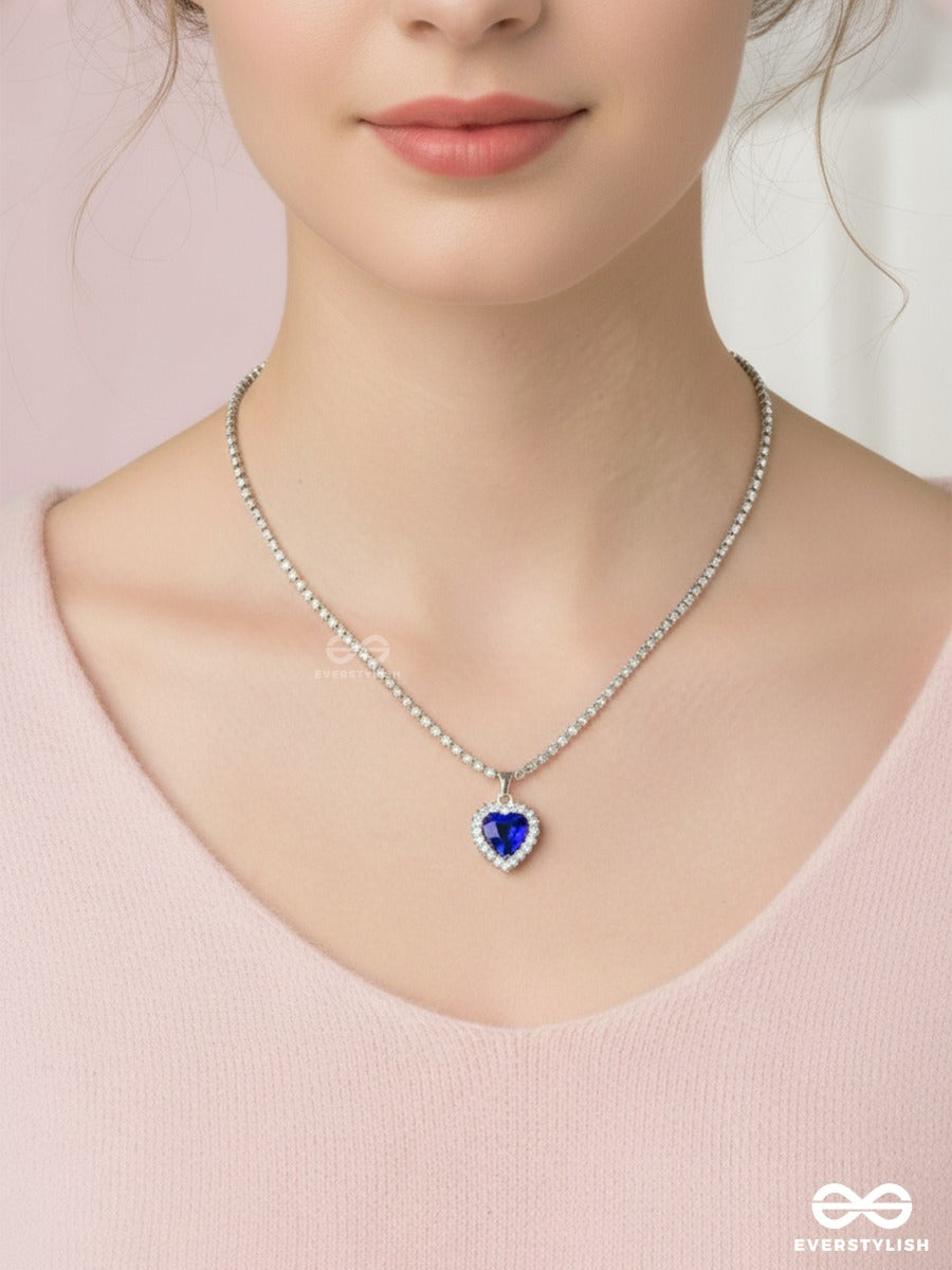 Love In Blue - Heart Pendant Necklace