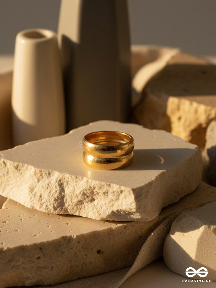 Pure Dome - Double Loop Gold Ring