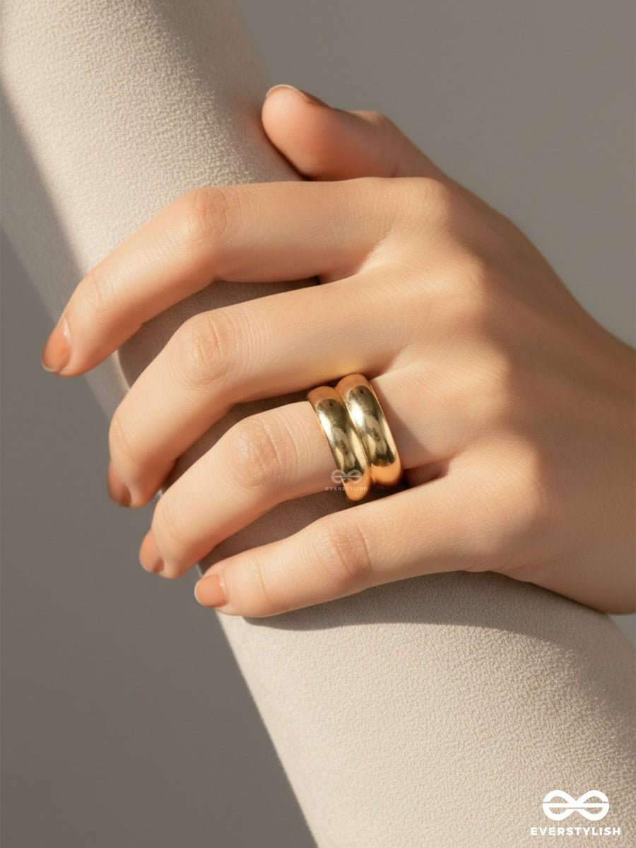 Pure Dome - Double Loop Gold Ring