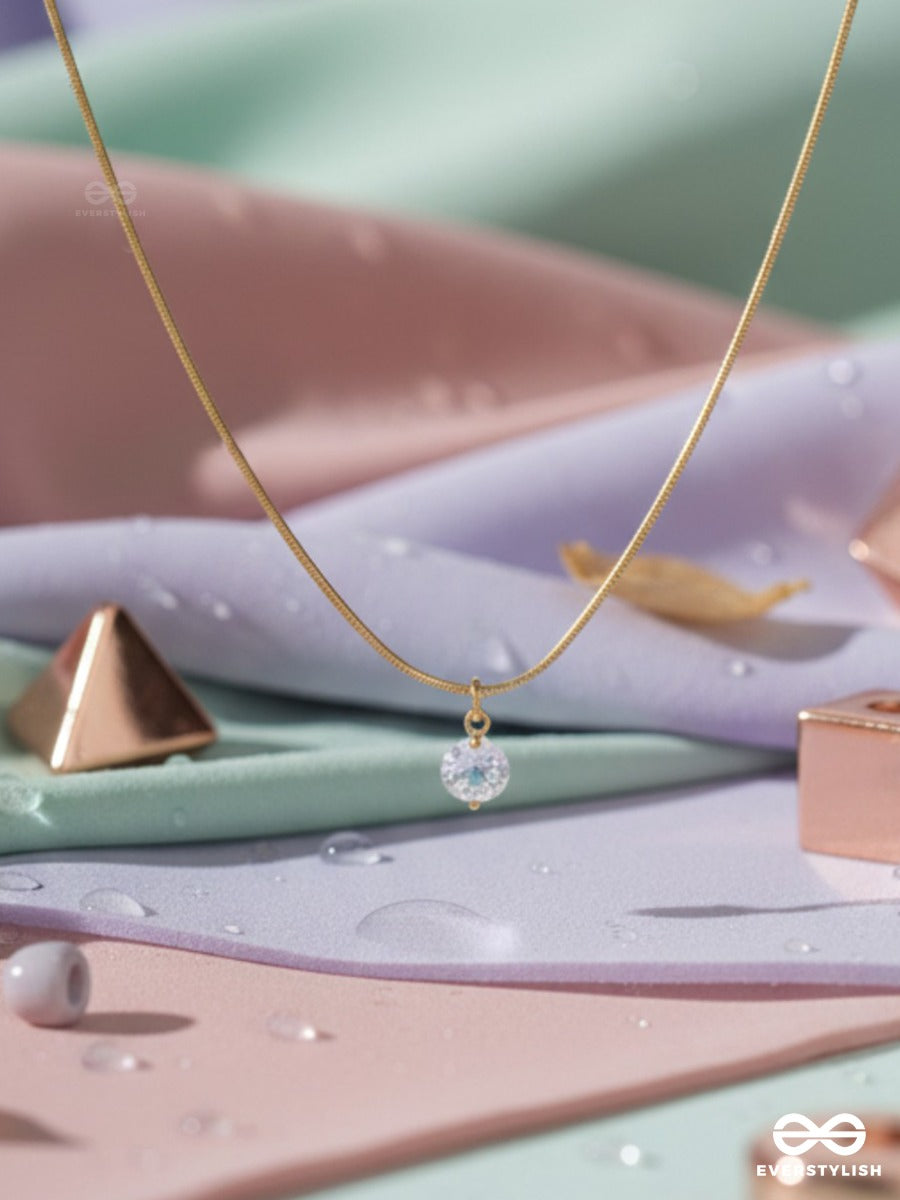 Starlit Gleam - Minimal Stone Necklace