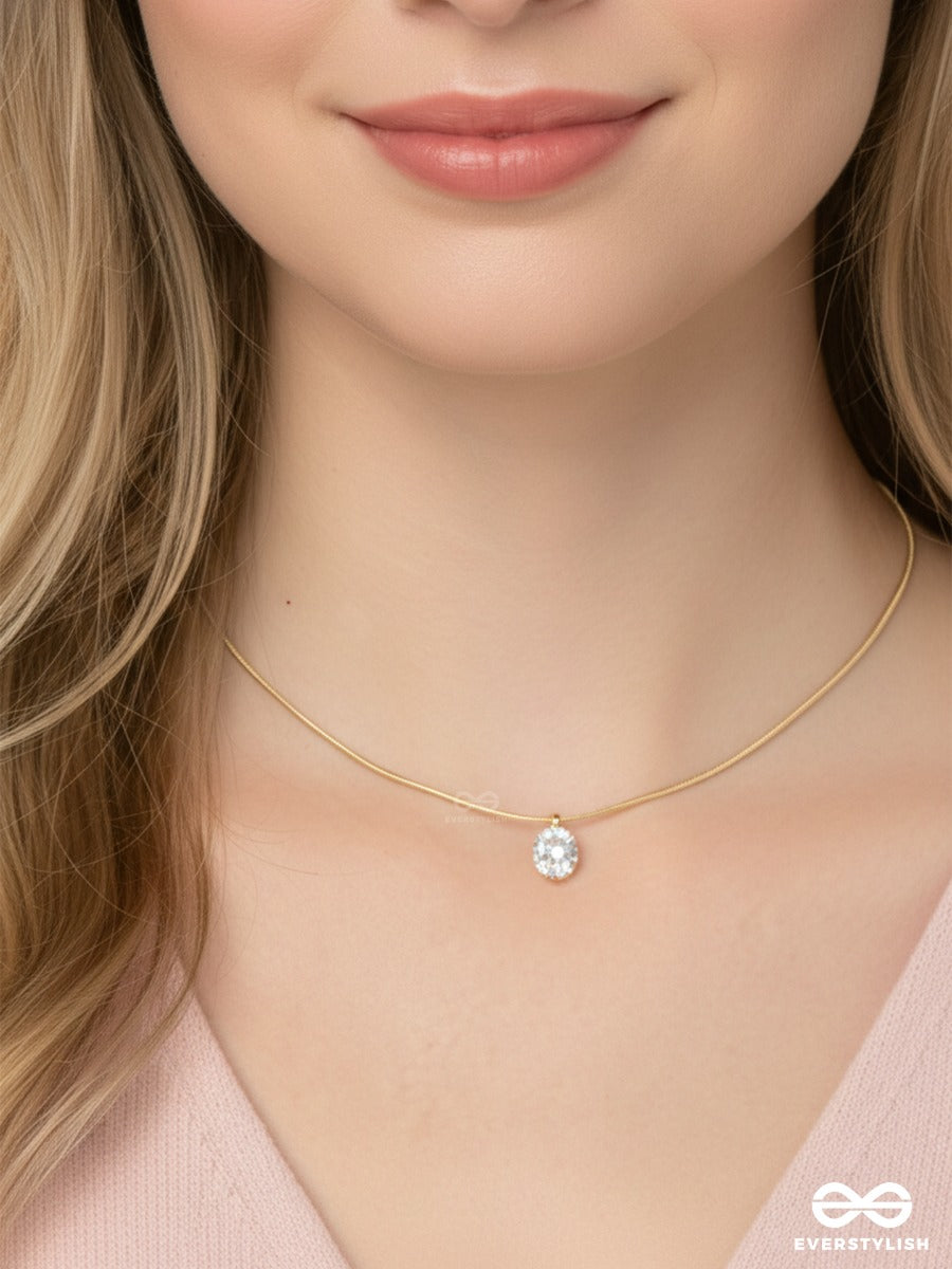 Starlit Gleam - Minimal Stone Necklace