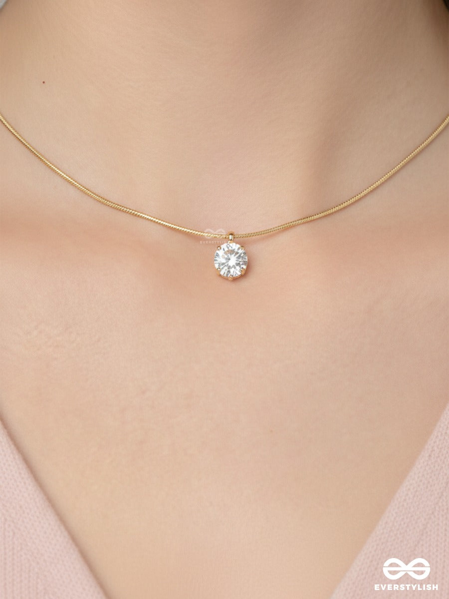 Starlit Gleam - Minimal Stone Necklace