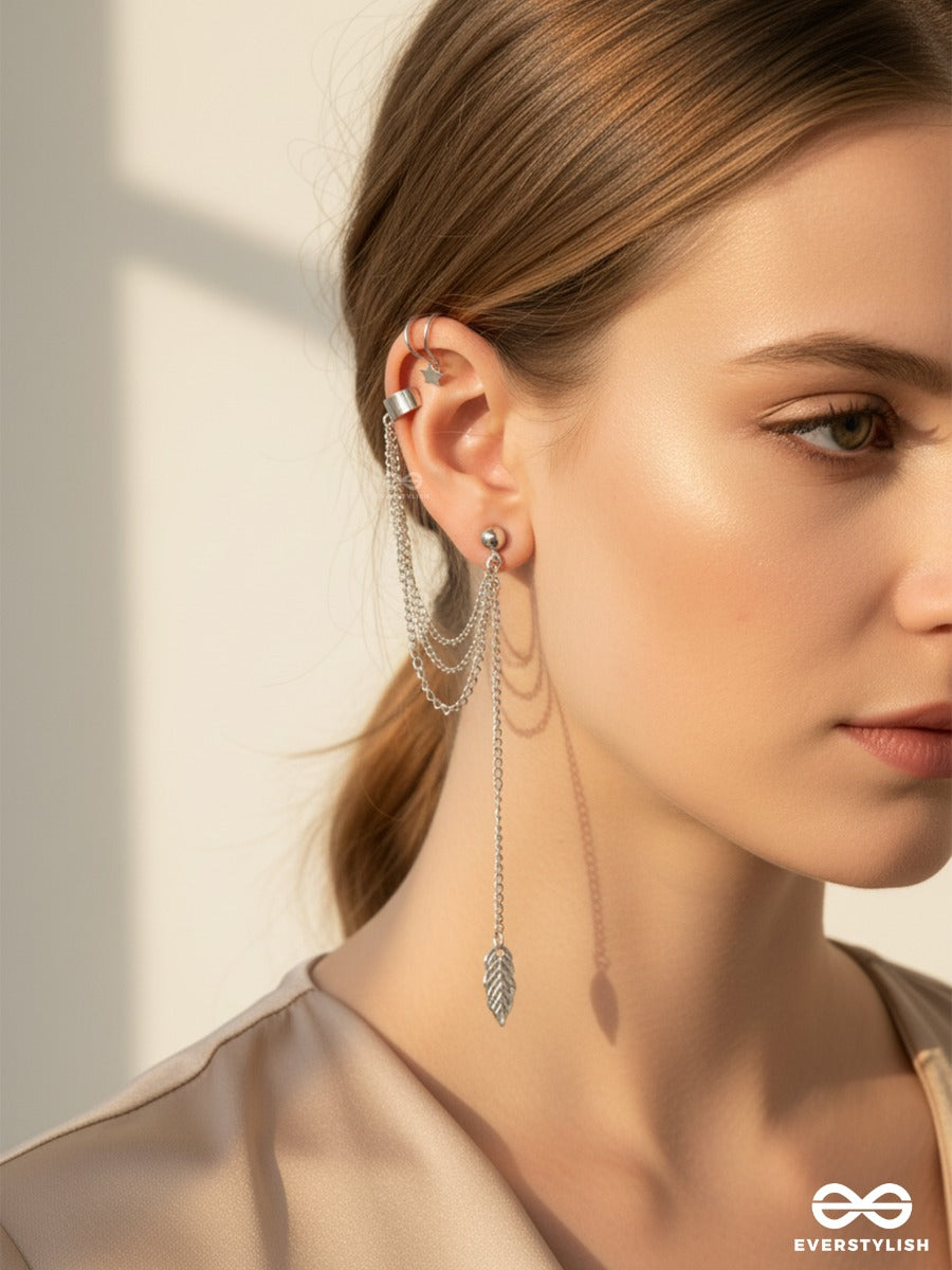 Terra Whisper - Asymmetric Silver Earcuff Set