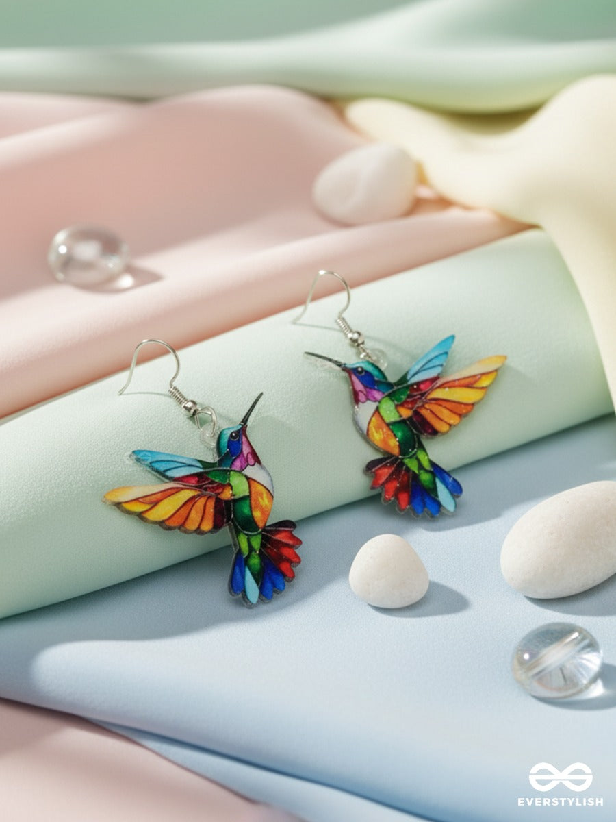 Happy Hum - Rainbow Bird Earrings