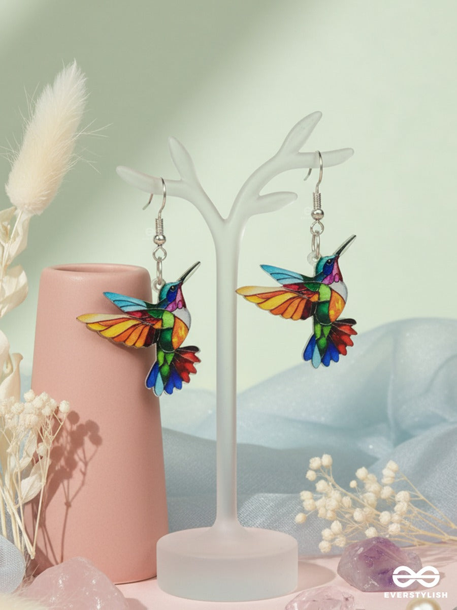 Happy Hum - Rainbow Bird Earrings