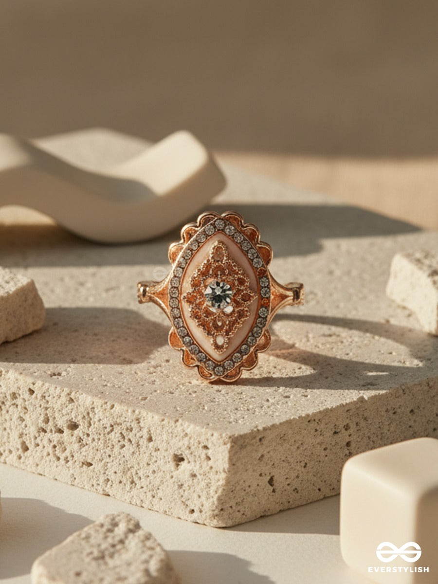 Crowned Petal - Sculpted Halo Ring