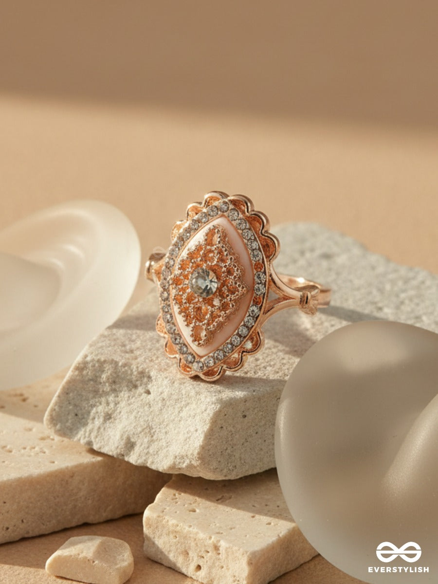 Crowned Petal - Sculpted Halo Ring