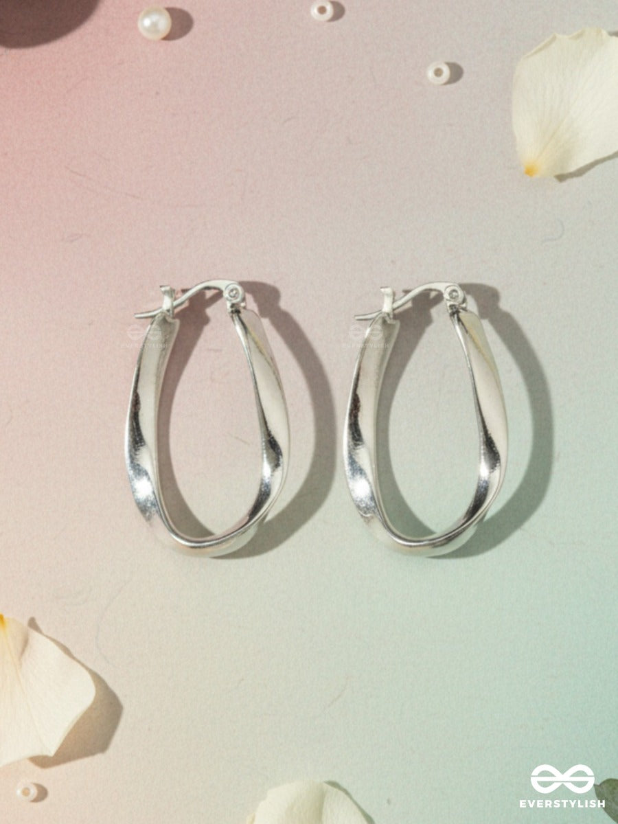 Loop Flow - Contemporary Silver Hoops
