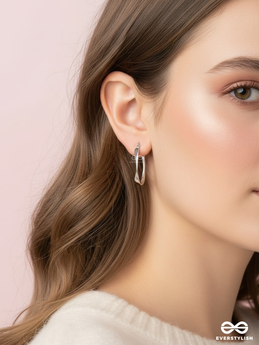 Loop Flow - Contemporary Silver Hoops