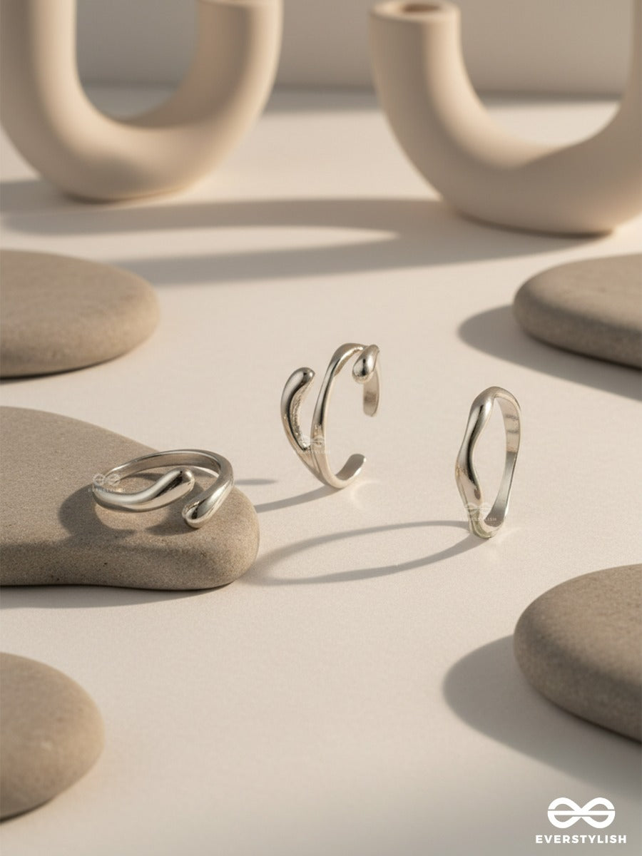 Silver Swirl - Contemporary Ring Set
