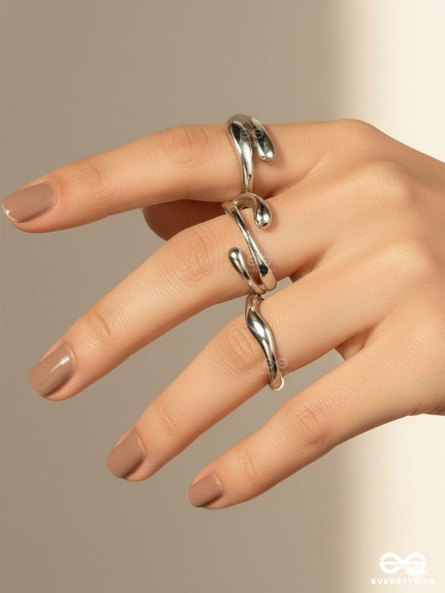 Silver Swirl - Contemporary Ring Set