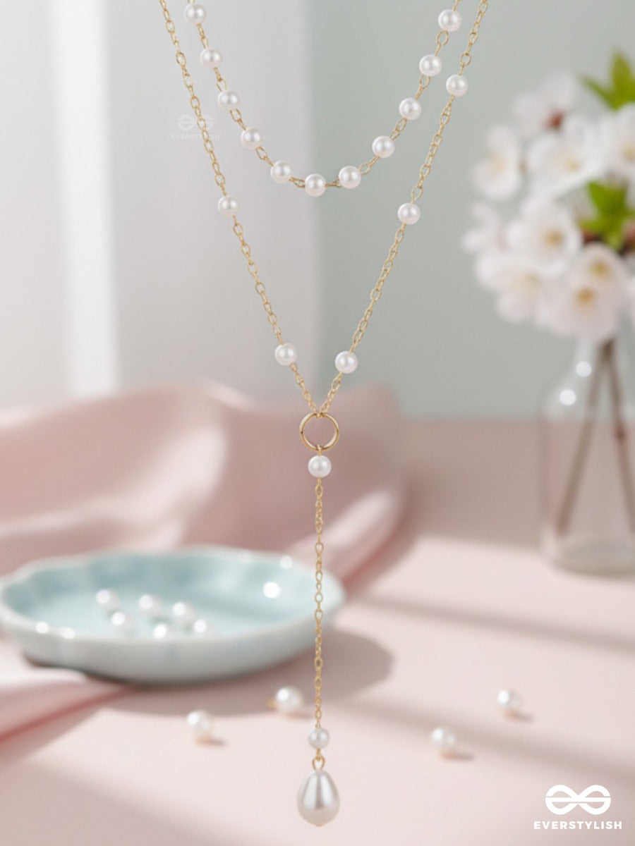 Ivory Cascade - Double Layered Pearl Necklace