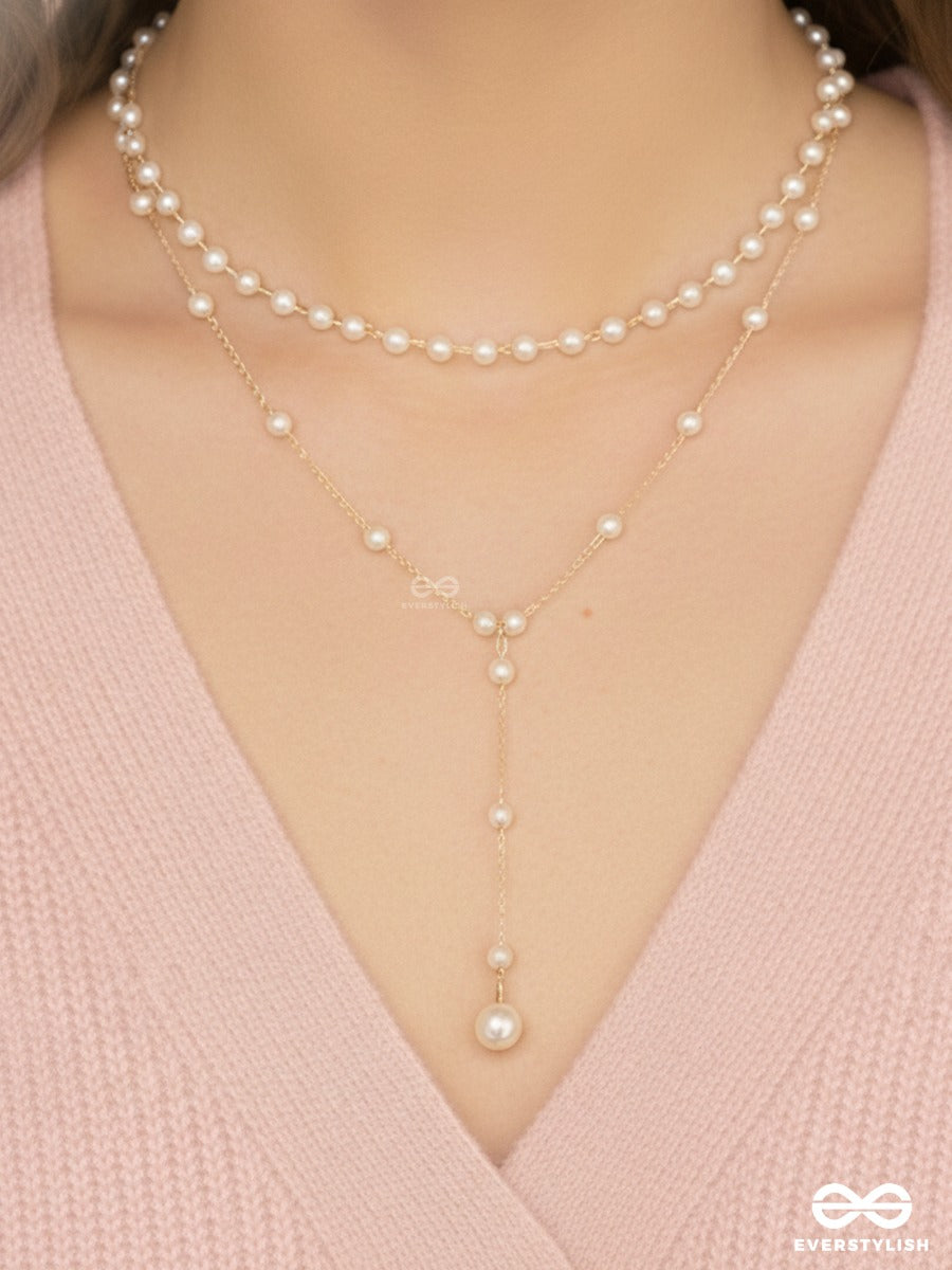 Ivory Cascade - Double Layered Pearl Necklace