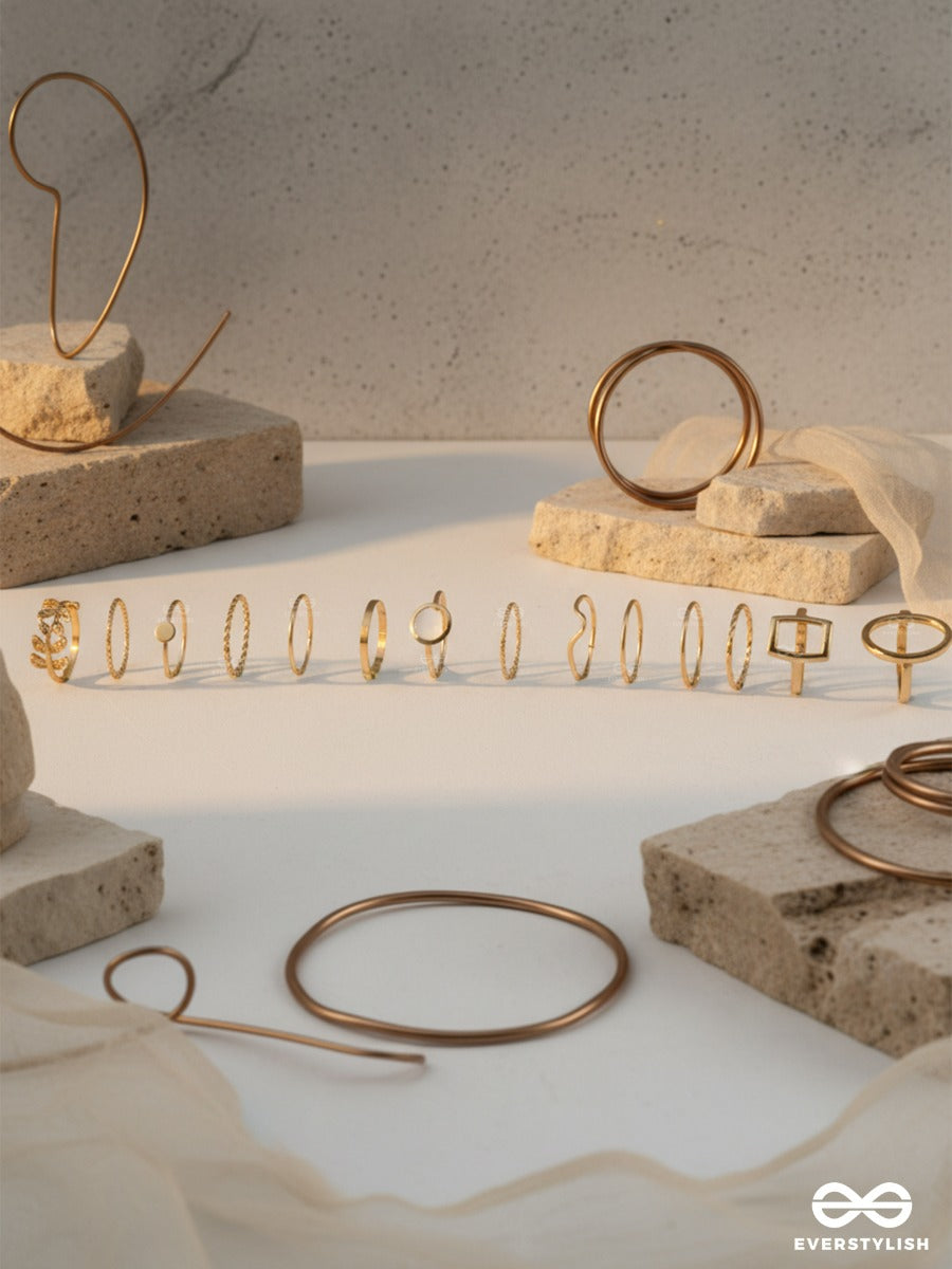 The Gold Stack - Everyday Ring Set