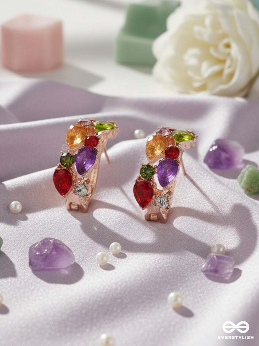 Gem Confetti - Multi-Stone Hoop Earrings
