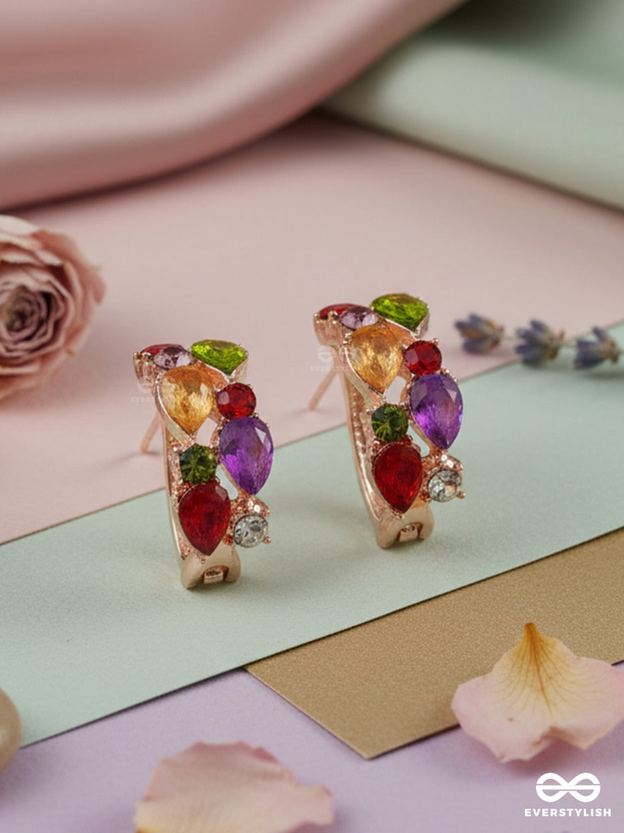 Gem Confetti - Multi-Stone Hoop Earrings