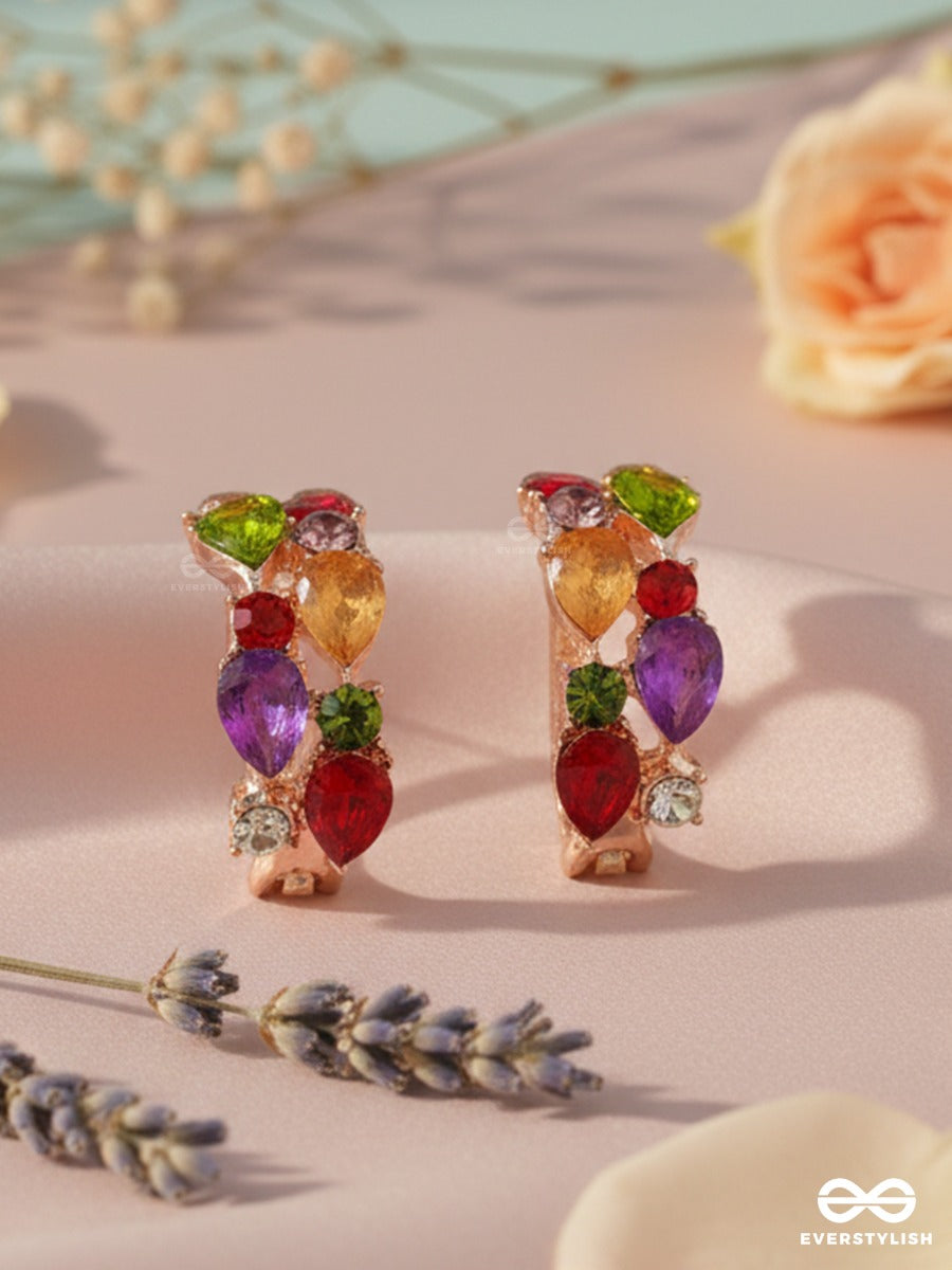 Gem Confetti - Multi-Stone Hoop Earrings