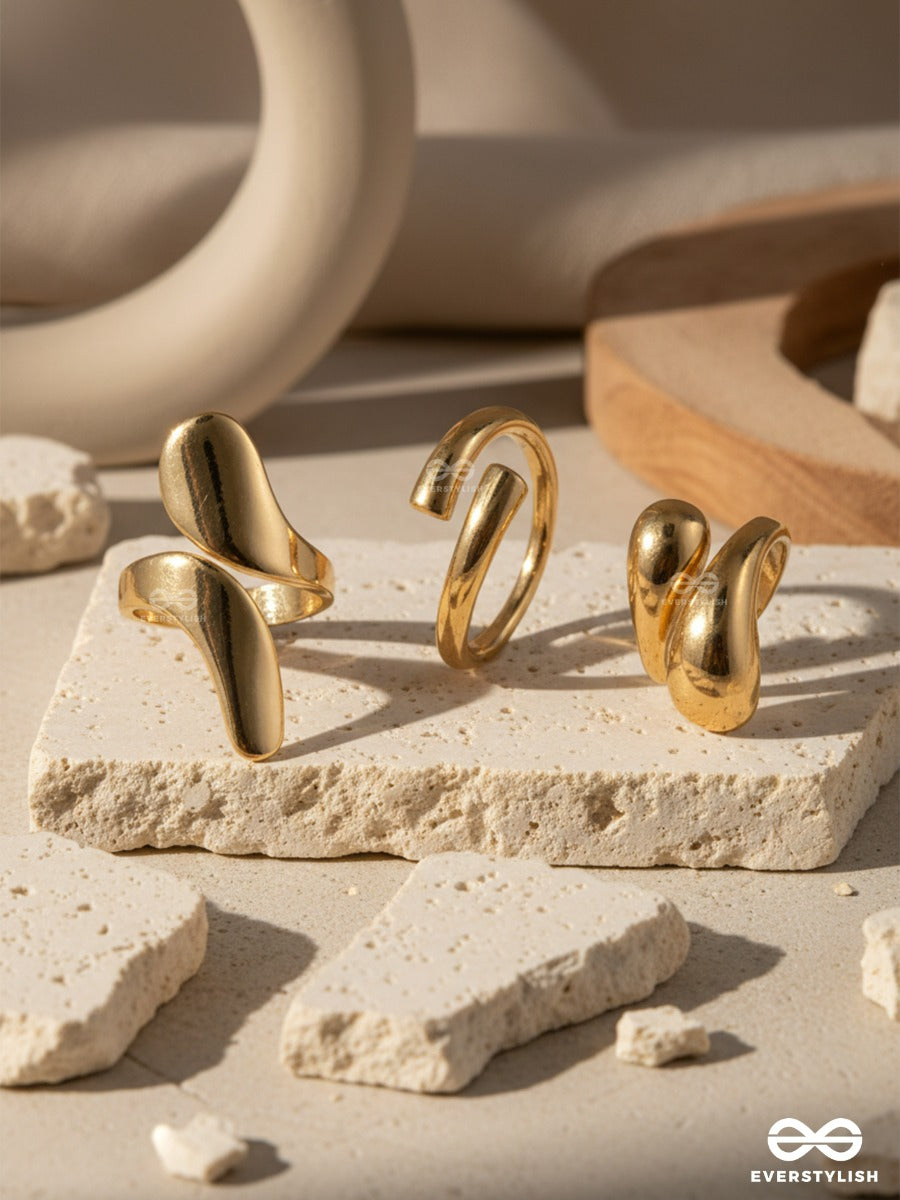 Melt Curve - Contemporary Gold Ring Set