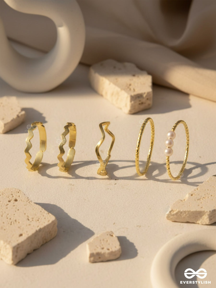 Lines & Ripples - Contemporary Ring Set