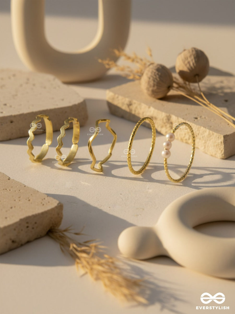 Lines & Ripples - Contemporary Ring Set