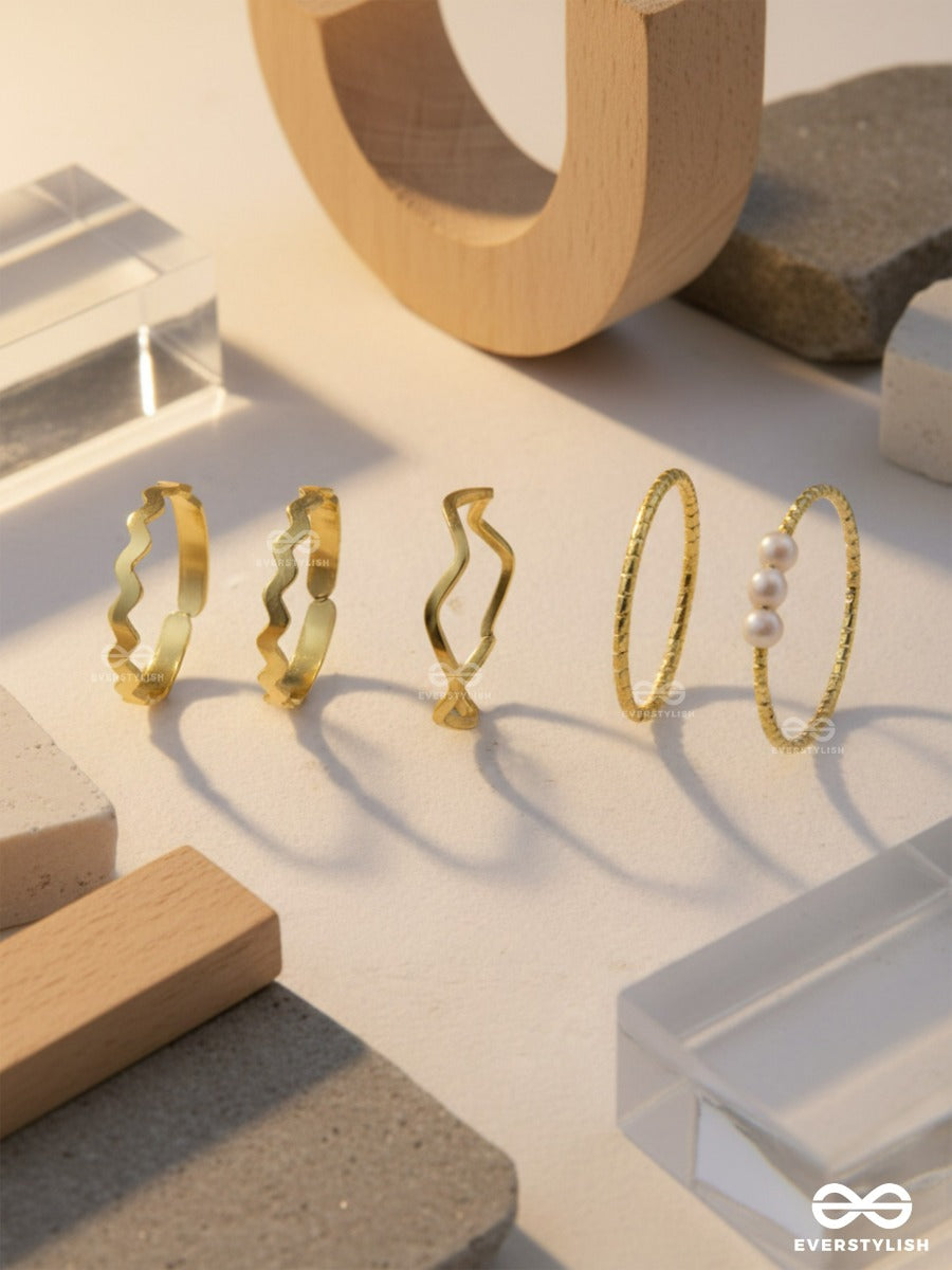 Lines & Ripples - Contemporary Ring Set